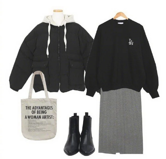 一衣多搭:黑色短款羽绒服的9种搭配