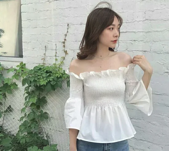 性感一字肩穿搭今夏超火,轻松变女神