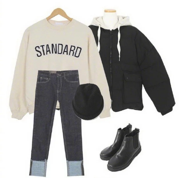 一衣多搭:黑色短款羽绒服的9种搭配