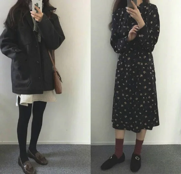 深色系秋冬气质搭，小个子女生这样穿很好看