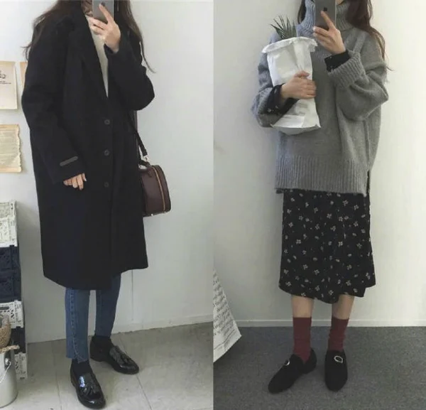深色系秋冬气质搭，小个子女生这样穿很好看