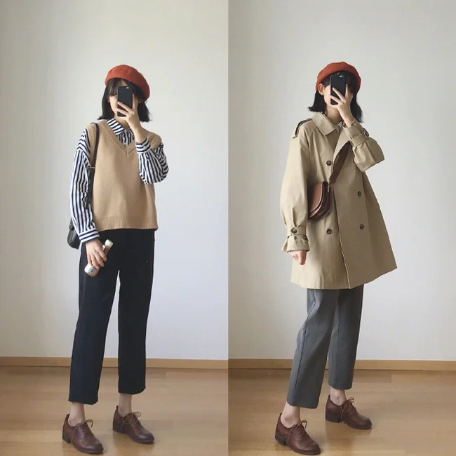 今天穿什么？女生烟管裤秋季显瘦穿搭示范