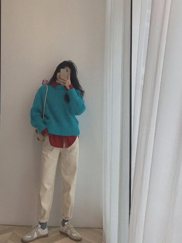 针织控女生秋冬#毛衣叠穿#搭配示范