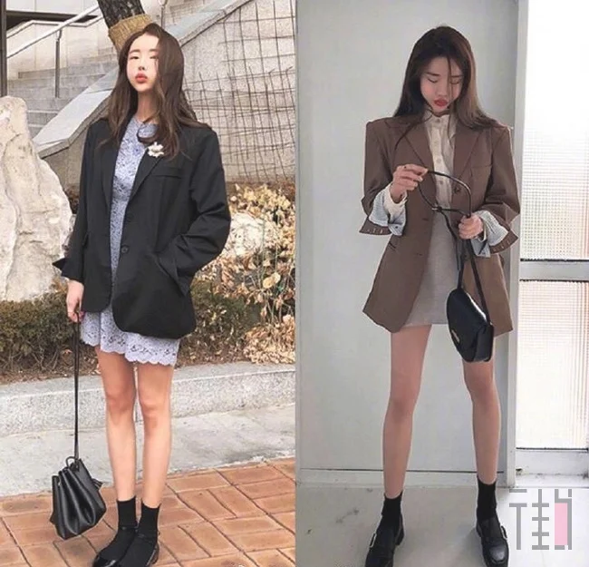 chic感十足的早春少女出行搭配