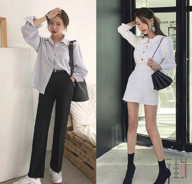 chic感十足的早春少女出行搭配