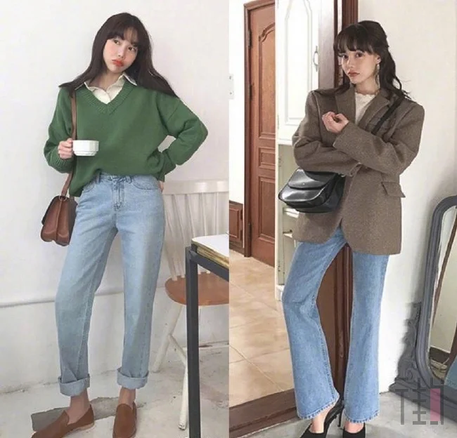 chic感十足的早春少女出行搭配