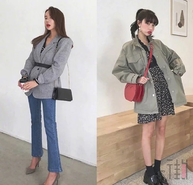 chic感十足的早春少女出行搭配