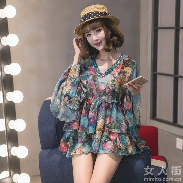 清凉飘逸的雪纺衫,烈日下的常青藤