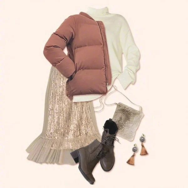适合女生的暖色调实用冬季服饰搭配