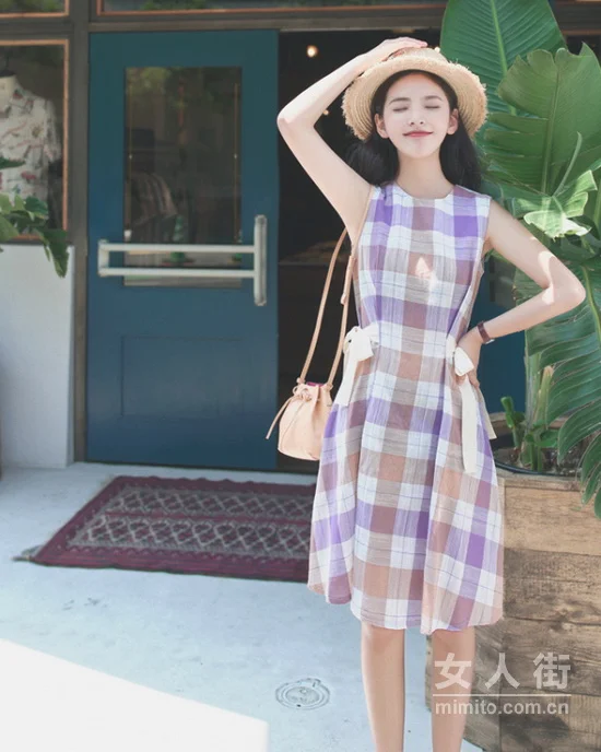 超in格子连衣裙,赋予你吸睛“格”调