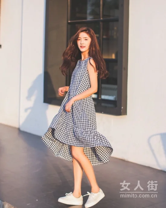 超in格子连衣裙,赋予你吸睛“格”调