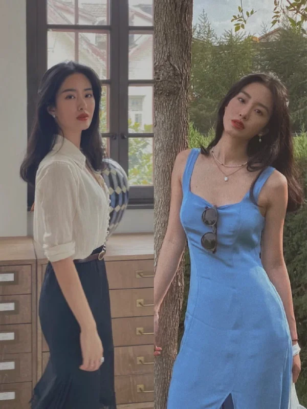 杨采钰穿搭图集，亚洲女孩的法式风情