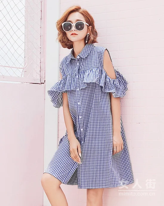 超in格子连衣裙,赋予你吸睛“格”调