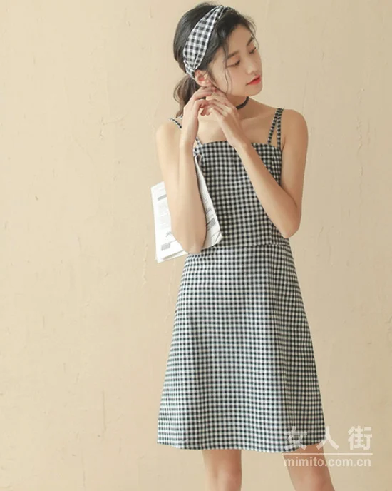 超in格子连衣裙,赋予你吸睛“格”调