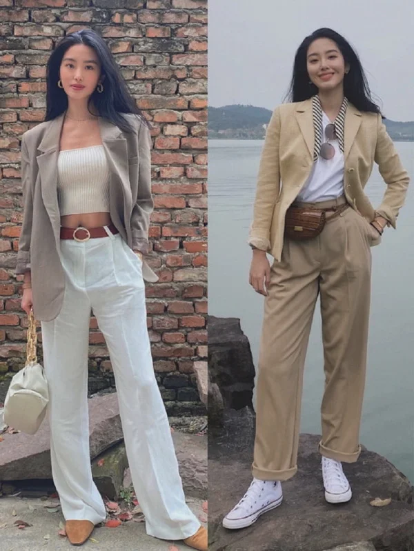 杨采钰穿搭图集，亚洲女孩的法式风情