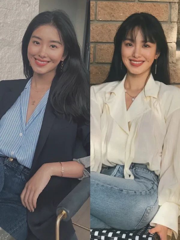 杨采钰穿搭图集，亚洲女孩的法式风情
