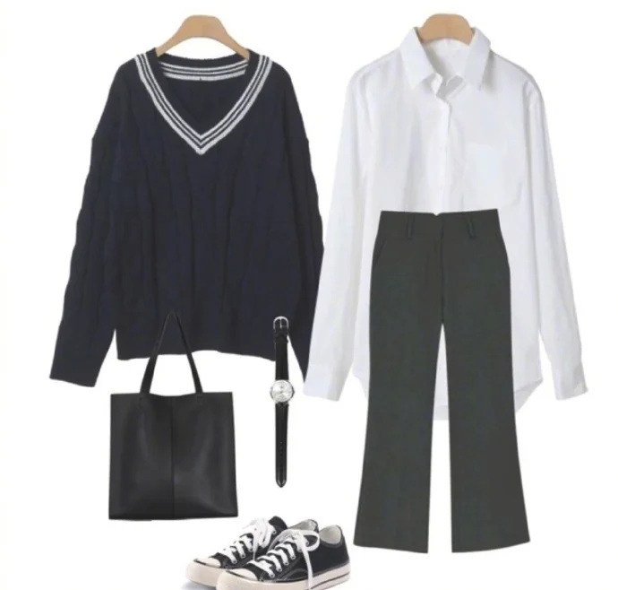 2020年早春的学院风女生休闲look