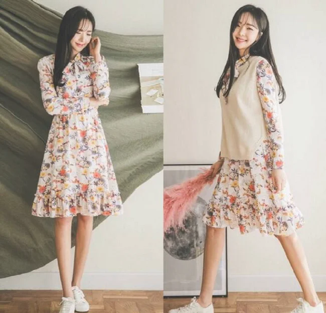 春季碎花控女生最爱的穿搭示范 ​
