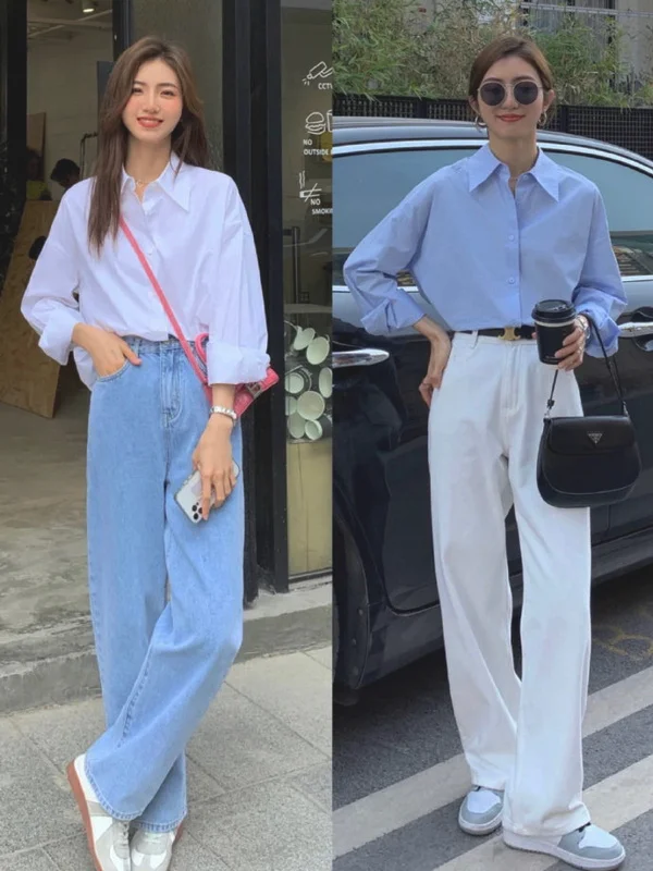 2022初春女生衬衫搭配示范,气质好显腿长!