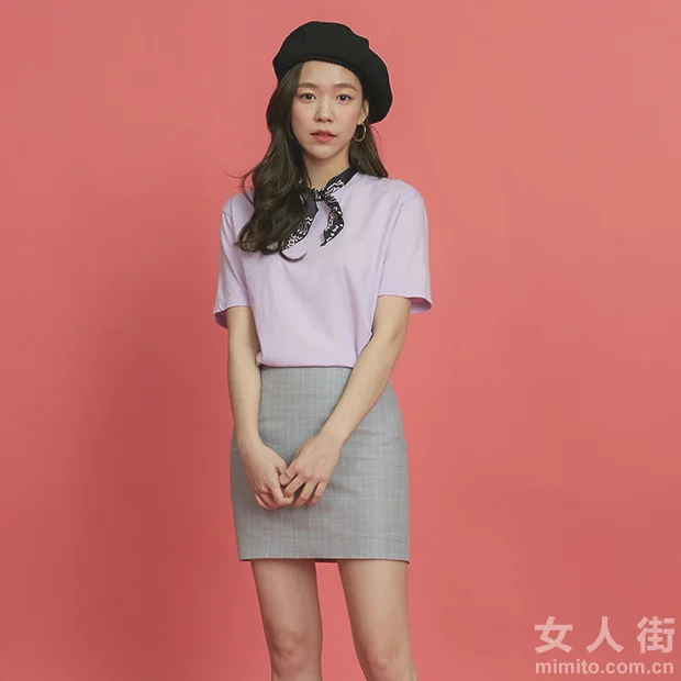 夏季甜蜜约会,T恤+格子裙狂撩汉