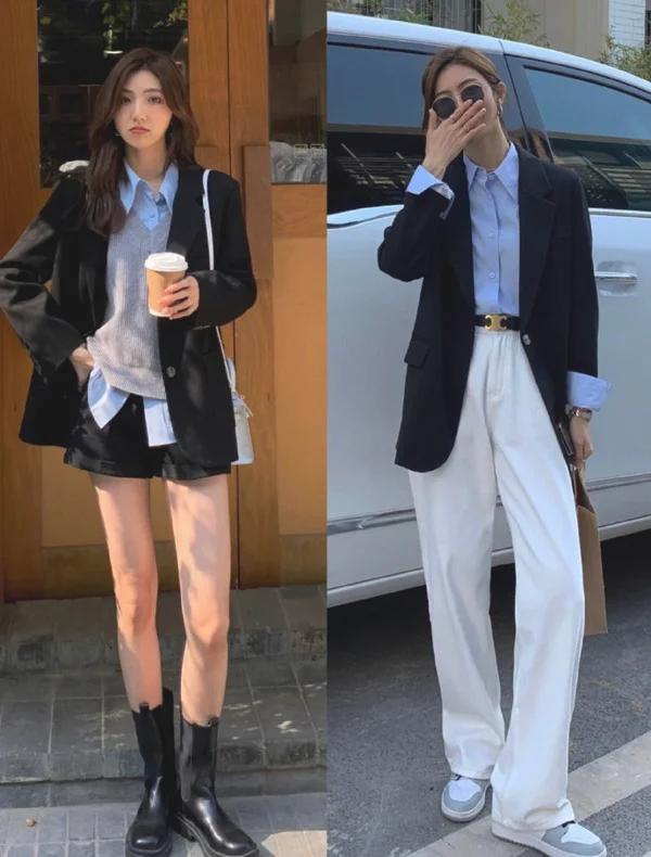 2022初春女生衬衫搭配示范,气质好显腿长!