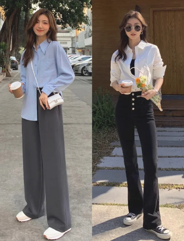 2022初春女生衬衫搭配示范,气质好显腿长!