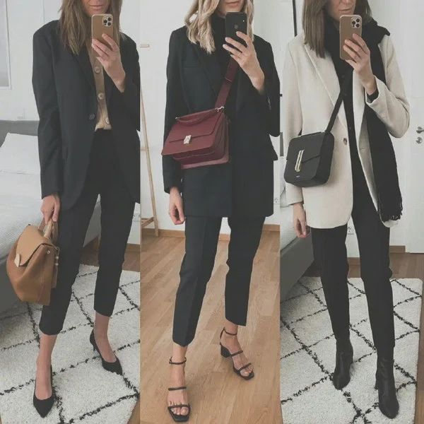 通勤女士早春西装穿搭参考图集