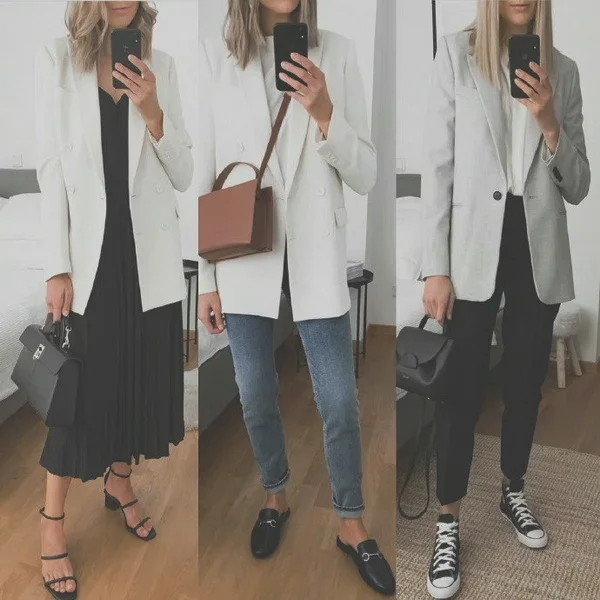 通勤女士早春西装穿搭参考图集