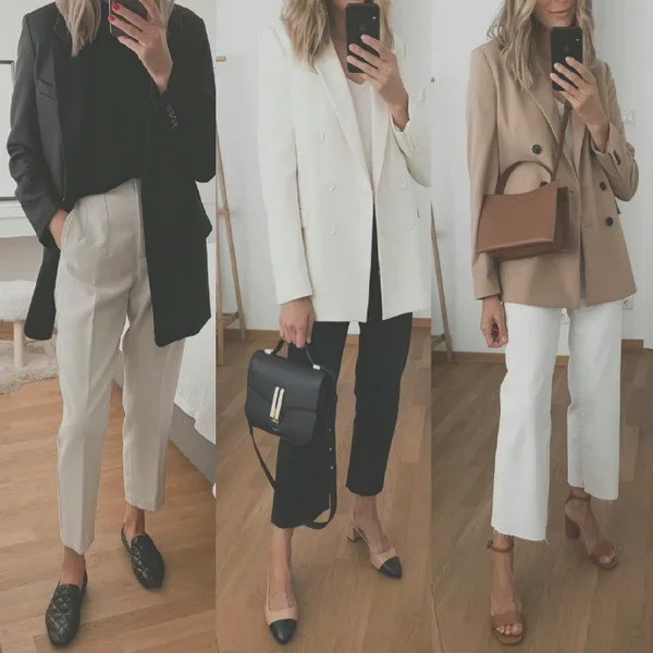 通勤女士早春西装穿搭参考图集