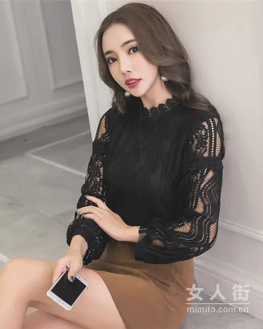冬日蕾丝穿搭示范，娇媚有气质