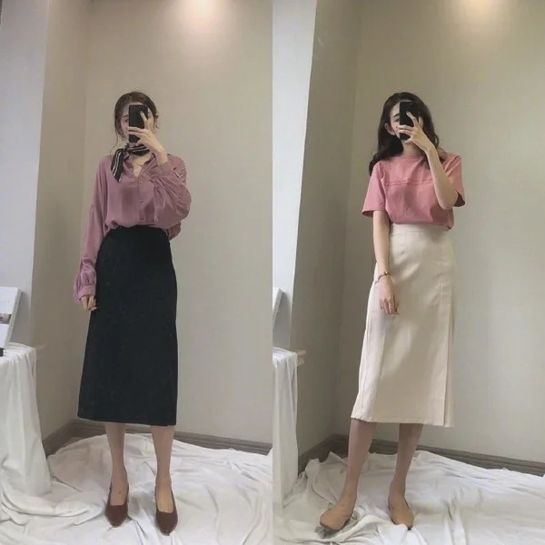 早秋气质女生的通勤风穿搭示范