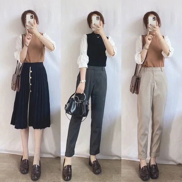 温柔气质小姐姐的27套初秋日常通勤穿搭