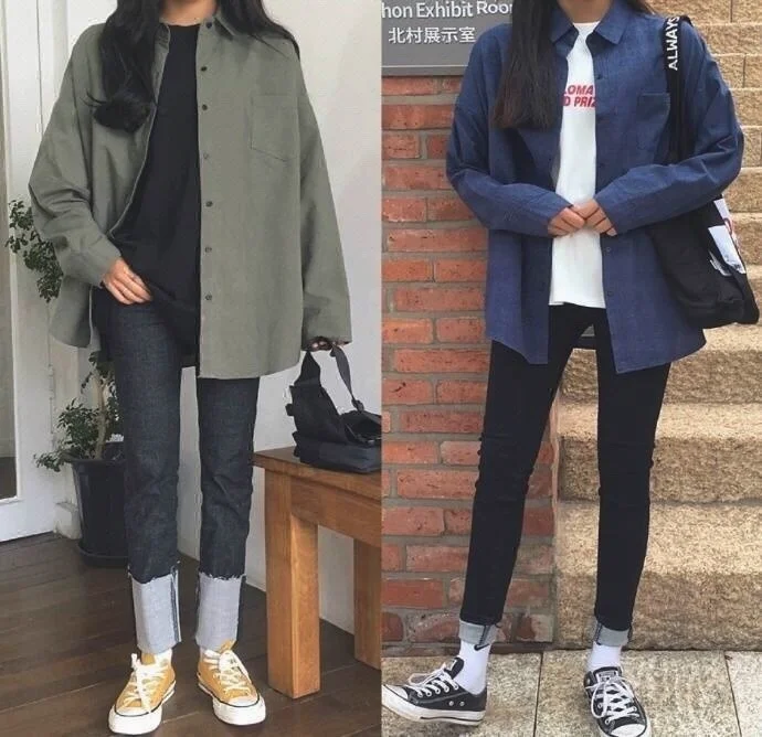2019春季女生衬衫搭配图片大全
