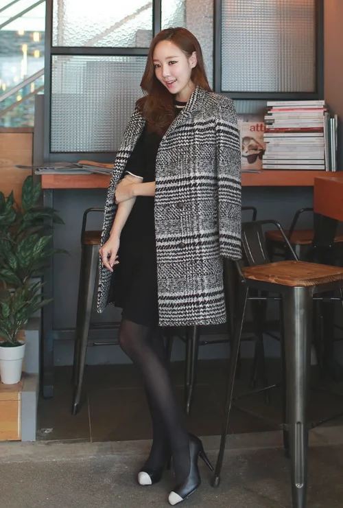 像女明星一样穿！长款呢子大衣示范