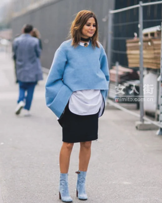 针织配短靴,简直时髦到“香菇”!