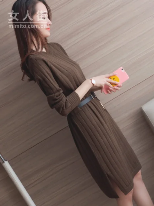 冬季显瘦遮臀杀,少不了的毛衣裙!