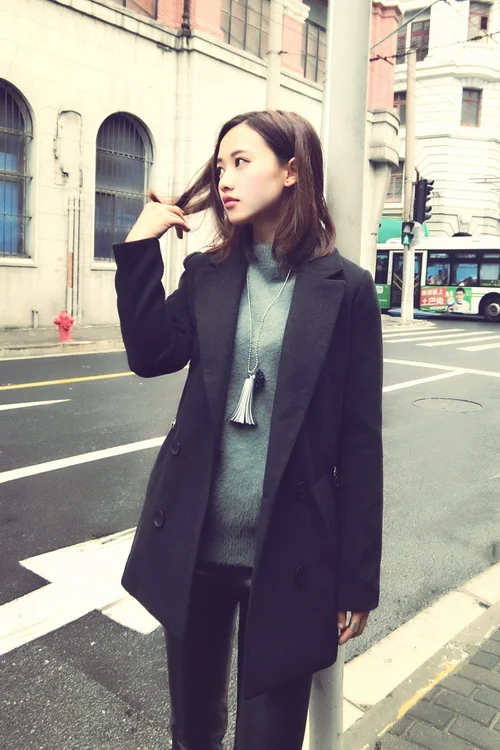 像女明星一样穿！长款呢子大衣示范
