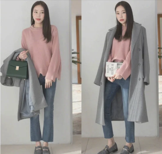 简约出挑的早春柔和色系穿搭