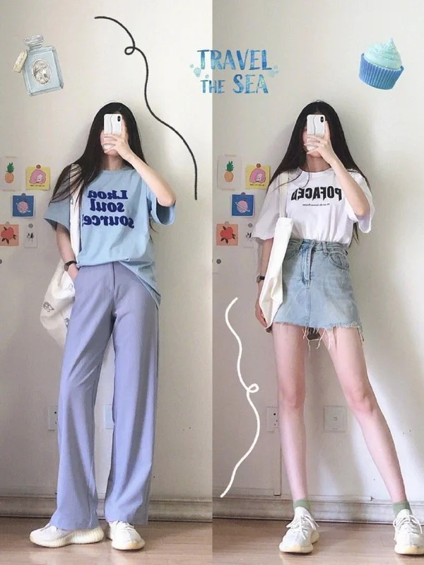 盐系女孩夏日简约清甜穿搭示范