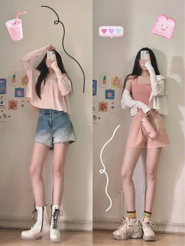 盐系女孩夏日简约清甜穿搭示范