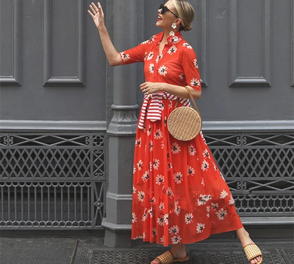 今年火起来搭配，连衣裙+凉拖绝配CP