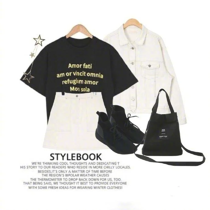 夏日女生穿搭:清纯减龄的白色牛仔短裙示范