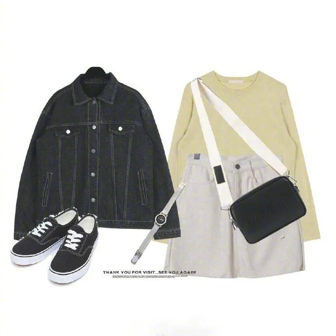 夏日女生穿搭:清纯减龄的白色牛仔短裙示范