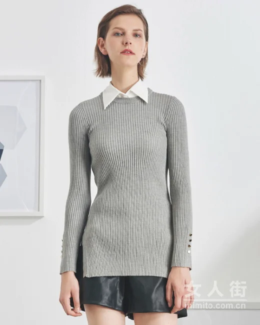 衬衫+毛衣叠着穿 脱了外套更有型