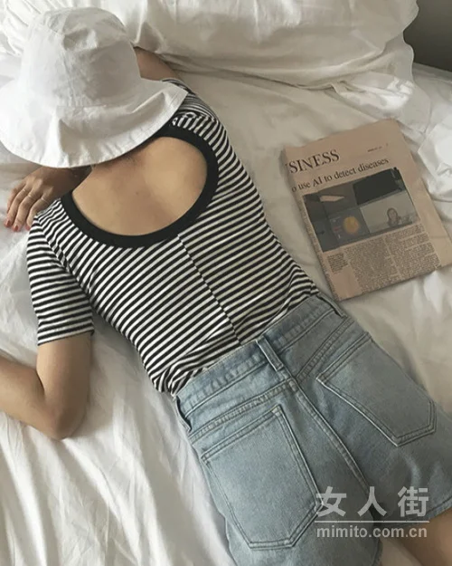 条纹T恤也可以让你变得很软妹