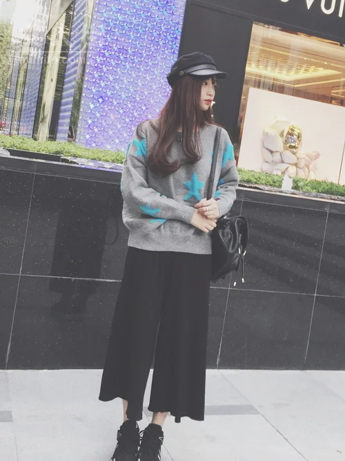 秋冬潮人必败九分阔腿裤搭配示范