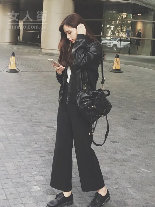 秋冬潮人必败九分阔腿裤搭配示范