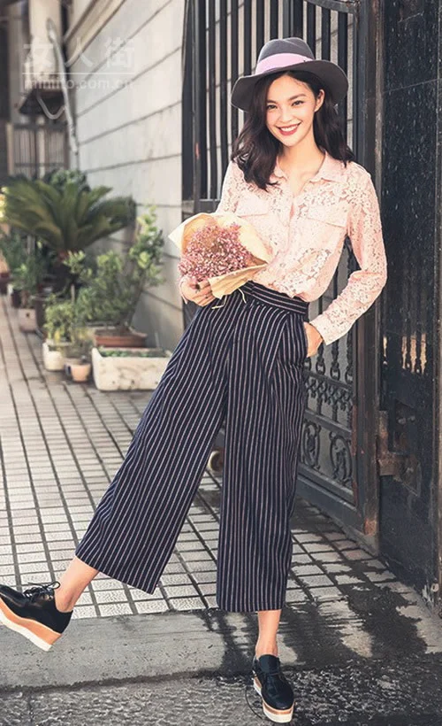 秋冬潮人必败九分阔腿裤搭配示范