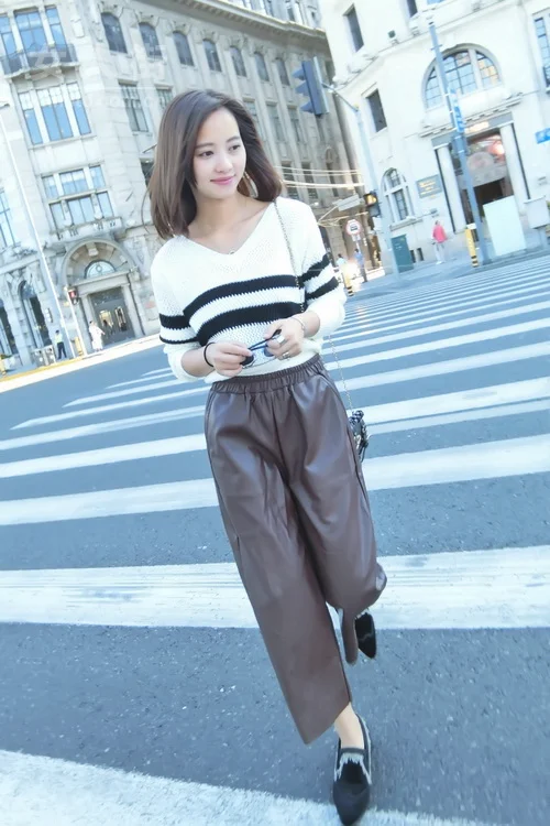秋冬潮人必败九分阔腿裤搭配示范