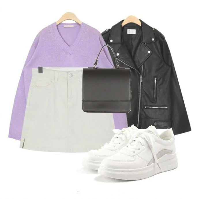 夏日女生穿搭:清纯减龄的白色牛仔短裙示范